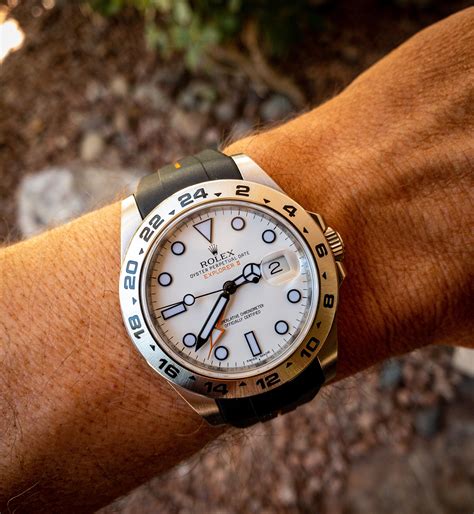 rolex explorer 2 on rubber strap